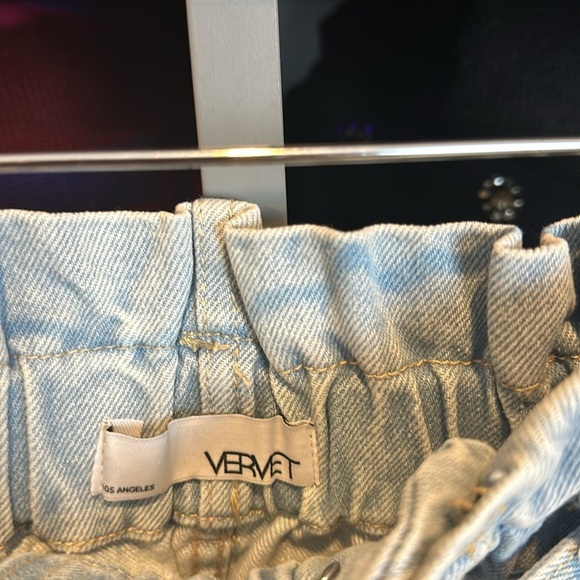 Vervet light blue raw hem tie front jean shorts size XS NWT - Picture 2 of 4